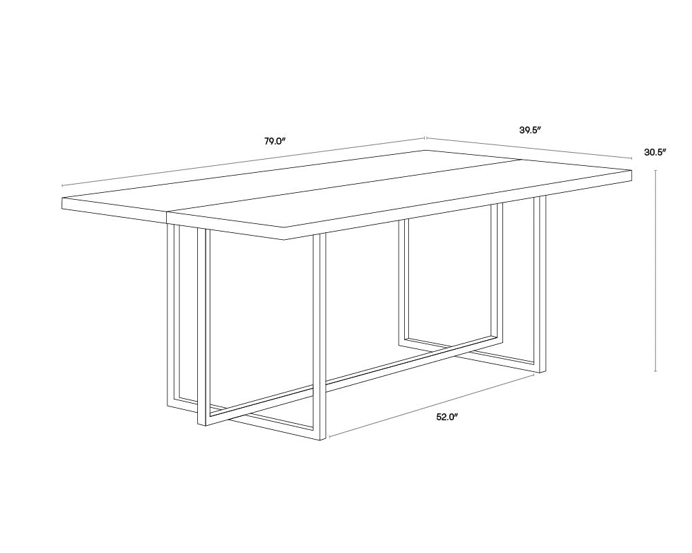 A wireframe image of the product with dimensions shown